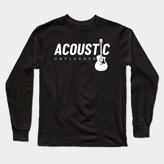 Acoustic Unplugged Acoustic Guitar Dark Theme Long Sleeve T-Shirt by nightsworthy